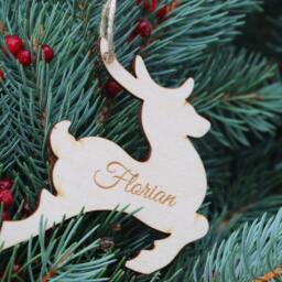 Custom Reindeer With Name/Personalized Ornament/Custom Kids Name Ornament/Personalised Reindeer/Kids Gift/Baby's First Christmas - thumbnail 3