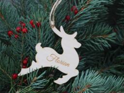Custom Reindeer With Name/Personalized Ornament/Custom Kids Name Ornament/Personalised Reindeer/Kids Gift/Baby's First Christmas - thumbnail 1