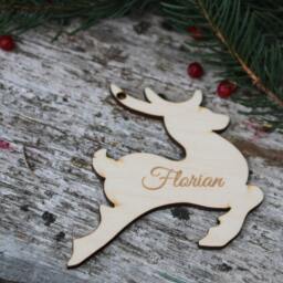 Custom Reindeer With Name/Personalized Ornament/Custom Kids Name Ornament/Personalised Reindeer/Kids Gift/Baby's First Christmas - thumbnail 2
