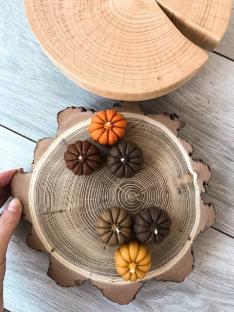 Mini Pumpkin Candles/Decor Thanksgiving Halloween Decoration Fall Home Autumn Candle - image 1
