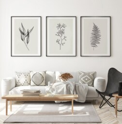 Set Of 3 Floral Art Prints Wall Decor Botanical Line Posters A5 A4 A3 A2 - thumbnail 1