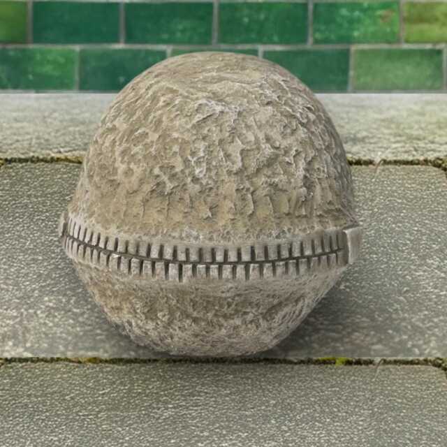 Concrete Silent Mouth Sphere Statue Stone Abstract Ball Sculpture Minimalist Art Decor Outdoor Zip Ornament Garden Cement Surreal Gift - image 1