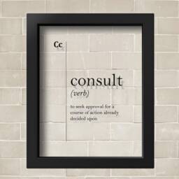 Transparent Consult Funny Definition Coworker Gift Friend Father Manager Idea Office Wall Decor Typography - thumbnail 2