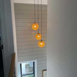 Handwoven Paper Rope Sphere Pendant Light Natural Fiber Hanging Lamp - thumbnail 1