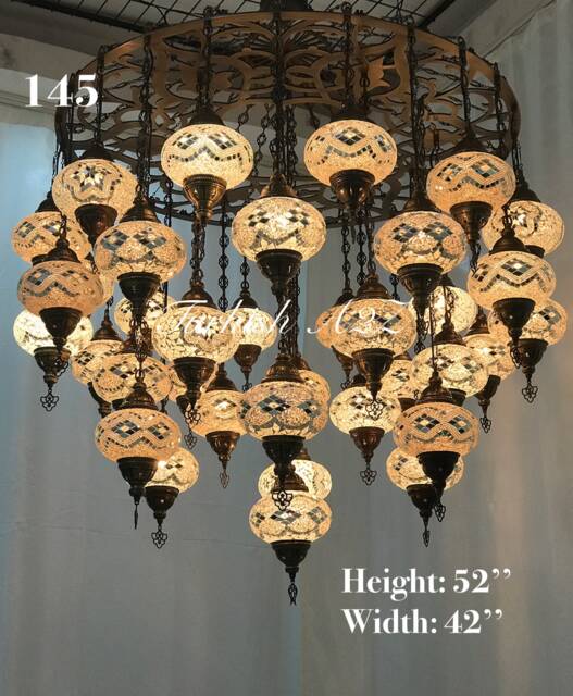 Turkish Mosaic Chandelier With 37 Large Globes , ID 145 - image 1