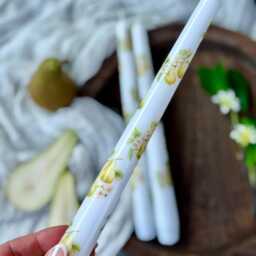 Pear Taper Candles Rustic Kitchen & Fall Centerpiece Decor - thumbnail 4