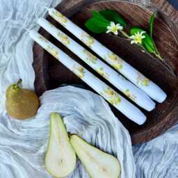 Pear Taper Candles Rustic Kitchen & Fall Centerpiece Decor - thumbnail 2