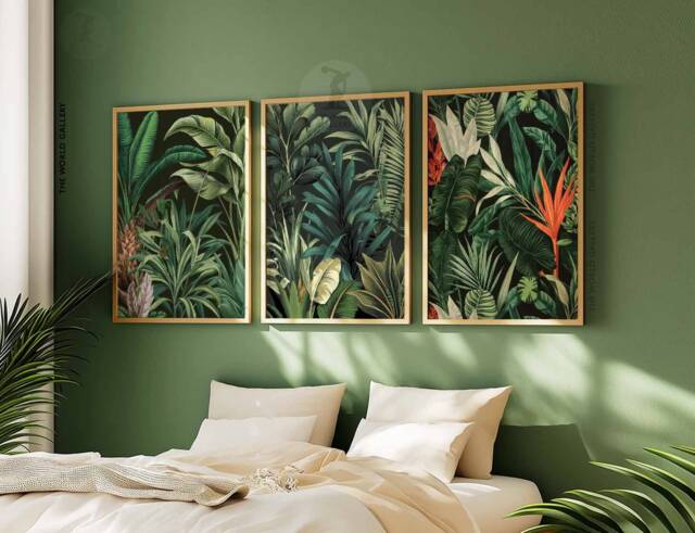 Henri Rousseau Floral Set Of 3 Posters, Boho Wall Print, Botanical Art, Tropical Decor, Jungle Aesthetic, Art - image 1