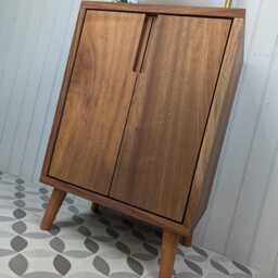 The Brampton/A Handmade Solid Sapele Wood Bathroom Vanity Unit With Tapered Legs - thumbnail 3