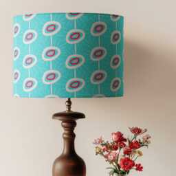 Atomic Retro Lampshade - Handmade Blue 50S Fifties Vintage Lamp Shade 25cm 30cm 35cm 40cm 45cm, Mid Century, Ceiling, Turquoise - thumbnail 3