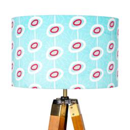 Atomic Retro Lampshade - Handmade Blue 50S Fifties Vintage Lamp Shade 25cm 30cm 35cm 40cm 45cm, Mid Century, Ceiling, Turquoise - thumbnail 1