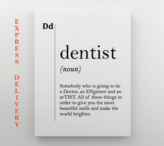 Dentist Canvas Art, Gift, Definition, Poster, Dental Office Decor, Orthodontist Stomatology Gifts - image 1