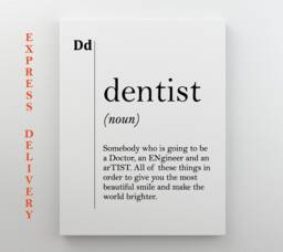 Dentist Canvas Art, Gift, Definition, Poster, Dental Office Decor, Orthodontist Stomatology Gifts - thumbnail 1