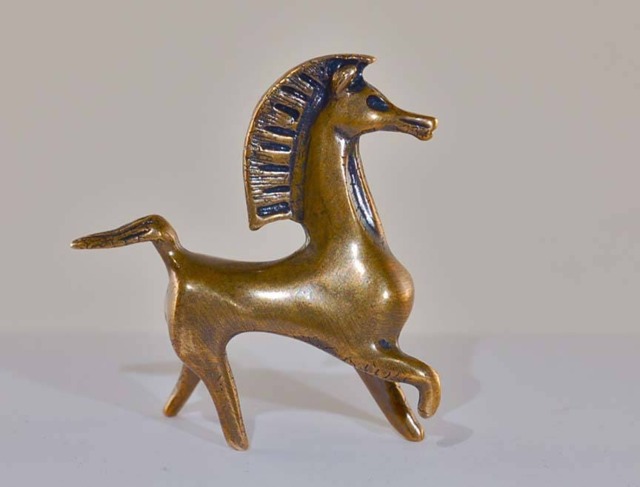 Black Stallion Movie Bucephalus Figurine in Golden Solid Bronze - image 1