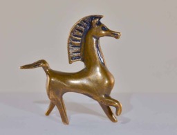 Black Stallion Movie Bucephalus Figurine in Golden Solid Bronze - thumbnail 1