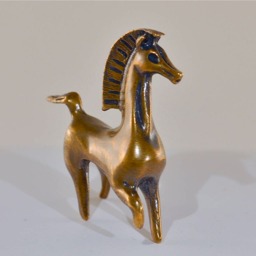 Black Stallion Movie Bucephalus Figurine in Golden Solid Bronze - thumbnail 2