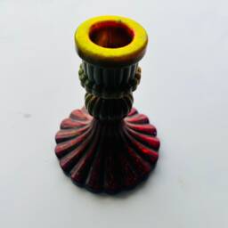 Neon Bright Resin Ridged Candle Holder - thumbnail 2