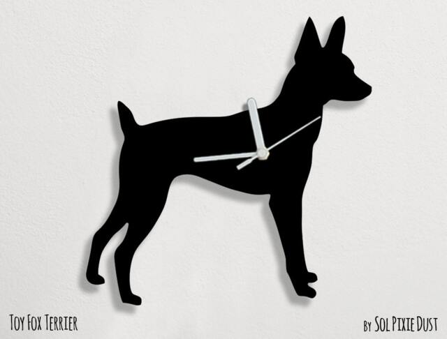 Toy Fox Terrier Dog - Wall Clock Silhouette - image 1