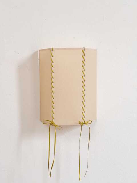 Handmade Parchment Paper Wall Light - Spanish Stitched Sconce Ambient Bedroom Lighting Unique Lamp Whipstitch - image 1