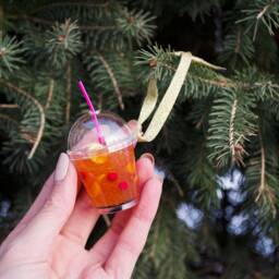 Boba Bubble Tea Coffee Iced Drink Christmas Tree Ornament - thumbnail 3