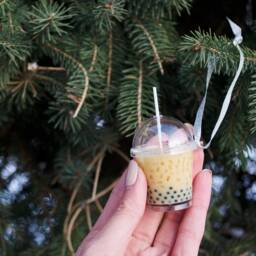 Boba Bubble Tea Coffee Iced Drink Christmas Tree Ornament