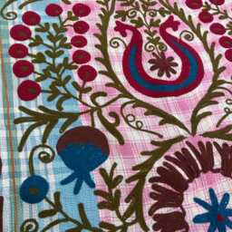 Handcrafted Cotton Kantha Suzani Quilt - Reversible Floral Patchwork Bedspread For King Size Bed With Traditional Indian Embroidery - thumbnail 2