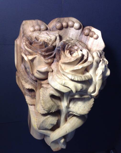 Ukraine Wood Carving, Rouses Carved, Bouquet Of Roses, Carved Flowers, Authored Carving - image 1