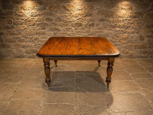 Victorian Walnut Extending Dining Table - Turned Legs, Original Castors, 19Th Century Farmhouse Style - image 1