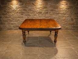 Victorian Walnut Extending Dining Table - Turned Legs, Original Castors, 19Th Century Farmhouse Style - thumbnail 1