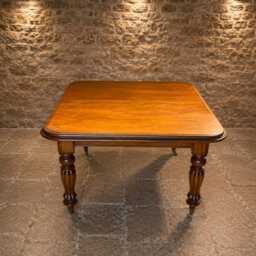 Victorian Walnut Extending Dining Table - Turned Legs, Original Castors, 19Th Century Farmhouse Style - thumbnail 4