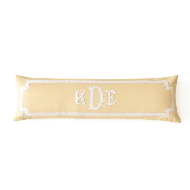 Custom Applique Monogram Lumbar Pillow, Monogrammed Personalized Gift For Girls Room Home Decor - image 1