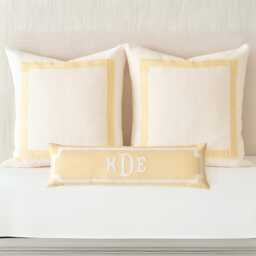 Custom Applique Monogram Lumbar Pillow, Monogrammed Personalized Gift For Girls Room Home Decor - thumbnail 2