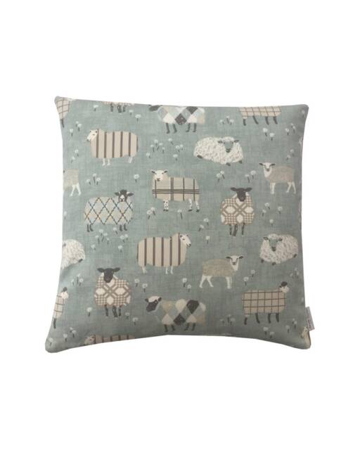 Double Sided Sheep Pillow Cover Duck Egg Blue Country Linen Cushion Sham - image 1