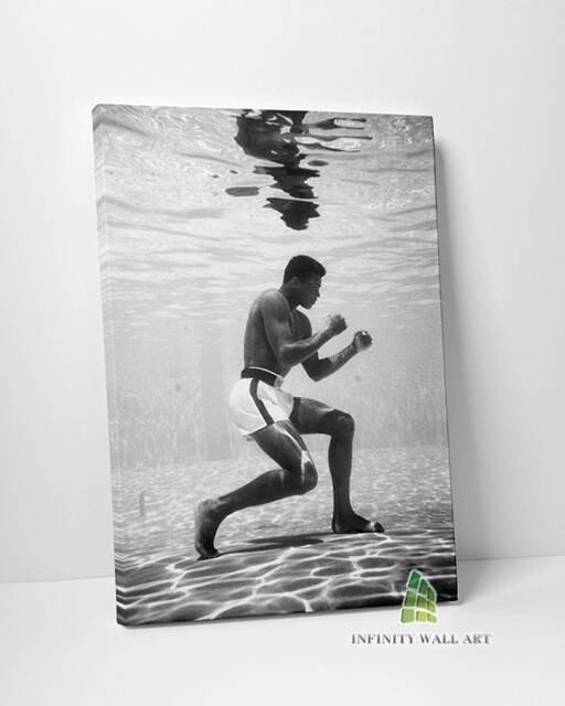 Muhammad Ali Underwater Canvas Art Wall Print Picture Sports Boxing Framed Home Decor -E285 - image 1