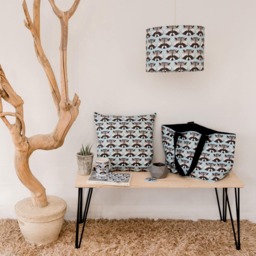 Raccoon Print Lampshade - Handmade Cotton Animal Light - thumbnail 3