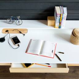 Writing Desk Ashme 110cm With Cable Management Storage - Various Colours - thumbnail 2