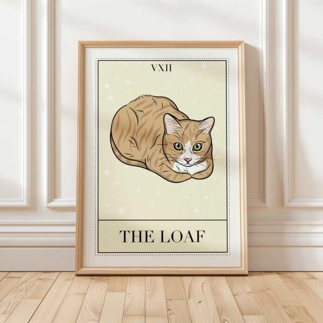 Cat Wall Art Print, Digital Prints, Gifts, Gallery Wall, Witchy Poster, Ginger Cat, Tarot Card Funny Hangings - image 1