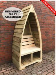 Boat Shaped/Gothic Single Seat Garden Bench/Arbour-Delivered Fullyassembled - thumbnail 1
