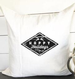 Happy Holidays 18x18 Pillow Cover, Christmas Decor, Gift, Winter Decor - thumbnail 2