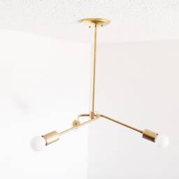 Brass Ceiling Light - Pinwheel Pendant Chandelier Flush Mount Bathroom Lighting Dining Room Contemporary Minimalist Ul Listed - thumbnail 2