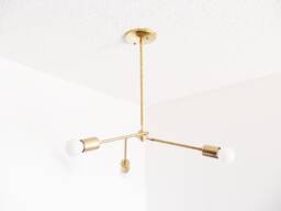 Brass Ceiling Light - Pinwheel Pendant Chandelier Flush Mount Bathroom Lighting Dining Room Contemporary Minimalist Ul Listed - thumbnail 1