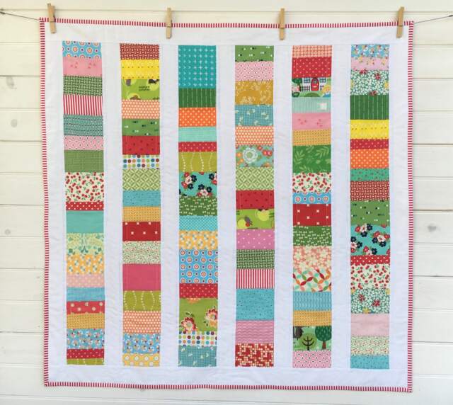 striped Baby Quilt/Handmade Quilt/Patchwork Quilt/Baby Blanket/Contemporary Quilt/ Modern Quilt/Crib Blanket - image 1