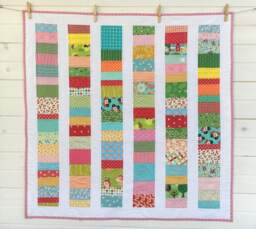 striped Baby Quilt/Handmade Quilt/Patchwork Quilt/Baby Blanket/Contemporary Quilt/ Modern Quilt/Crib Blanket - thumbnail 1