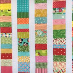 striped Baby Quilt/Handmade Quilt/Patchwork Quilt/Baby Blanket/Contemporary Quilt/ Modern Quilt/Crib Blanket - thumbnail 2
