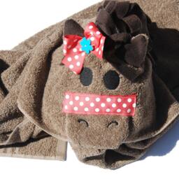 Horse Kids Hooded Towel Personalized /Horse Hood Towel/Pony Towel/Baby Towel/ Swimming Animal Bath - thumbnail 2