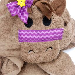 Horse Kids Hooded Towel Personalized /Horse Hood Towel/Pony Towel/Baby Towel/ Swimming Animal Bath - thumbnail 3
