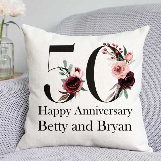 50Th Anniversary Cushion - Golden Gift - image 1