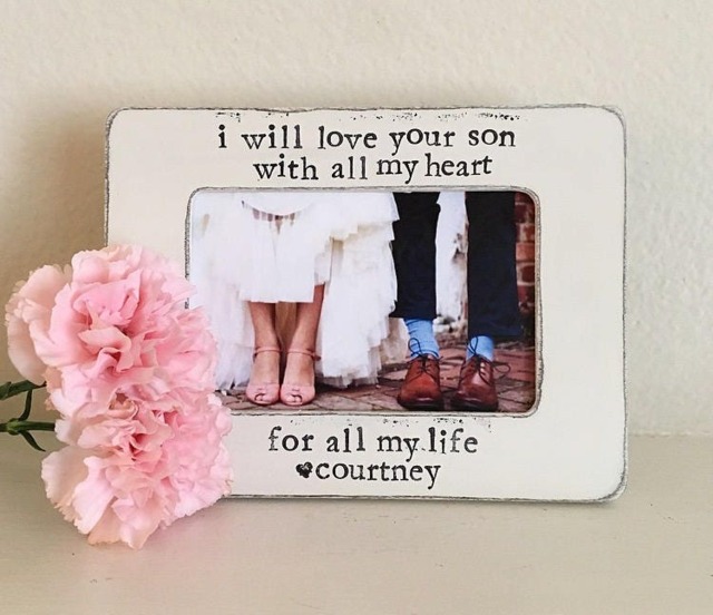 Mother Of The Groom Picture Frame Gift From Bride, Mother in Law Gift I Will Love Your Son With All My Heart For Life - image 1