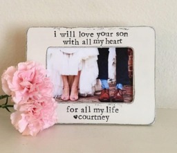 Mother Of The Groom Picture Frame Gift From Bride, Mother in Law Gift I Will Love Your Son With All My Heart For Life - thumbnail 1