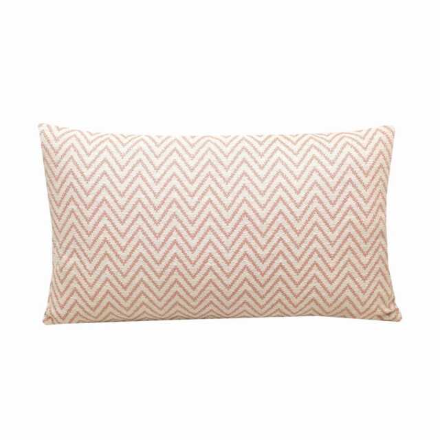 James Hare Chevron Cushion Red Cream Zigzag Designer Pillow Cover 12x20 - image 1
